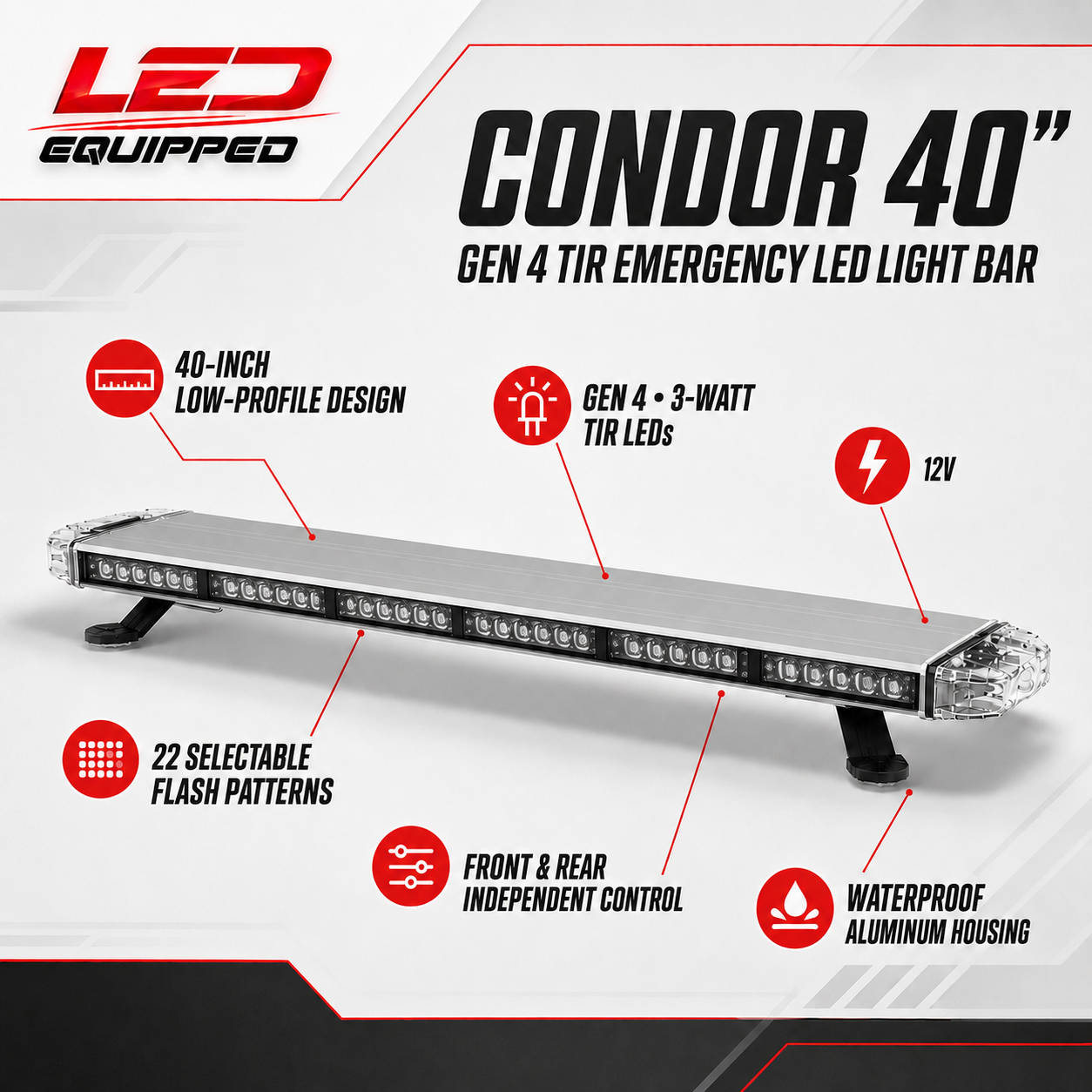 Condor Emergency LED Light bar 40in