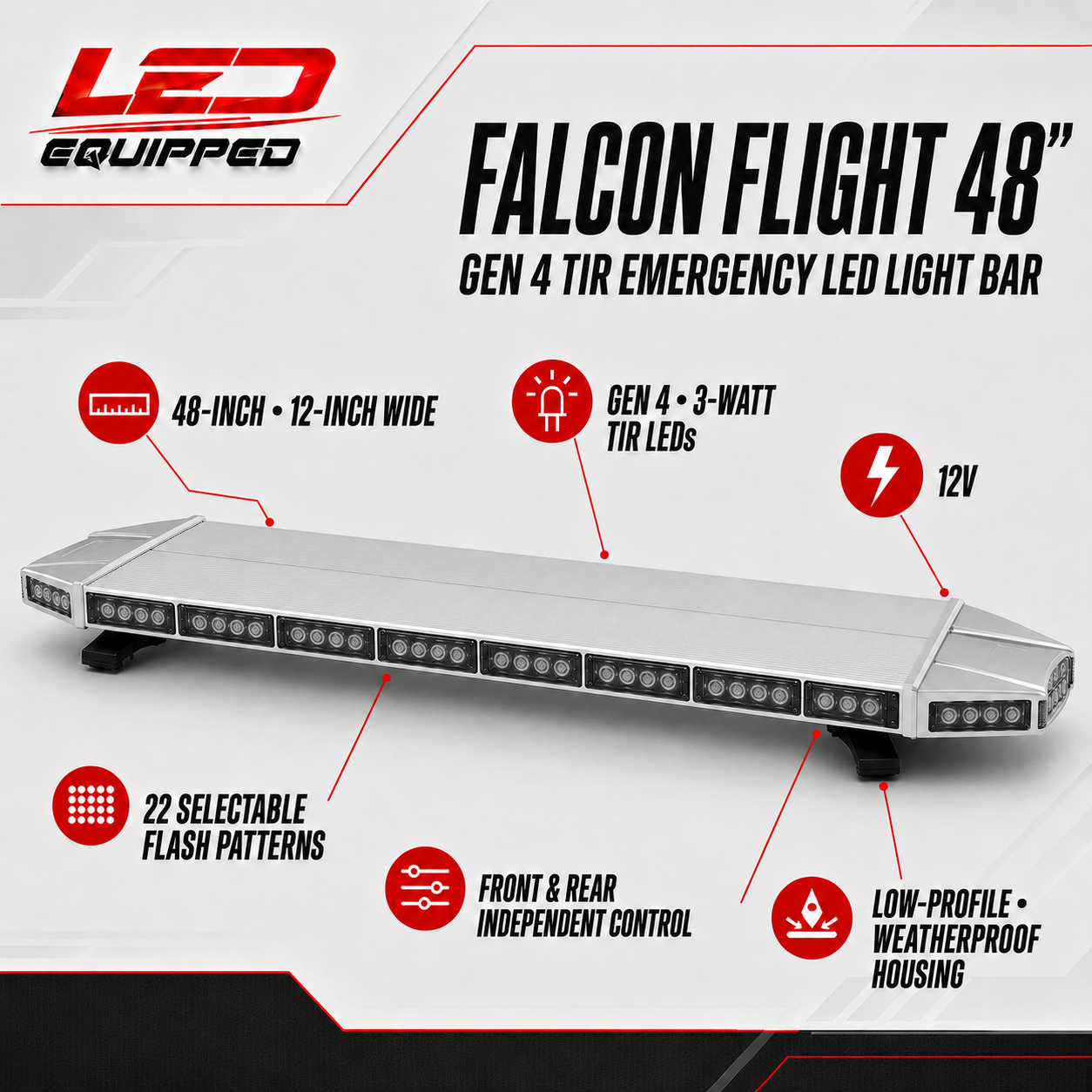 Falcon Flight Emergency LED Light Bar 48 in