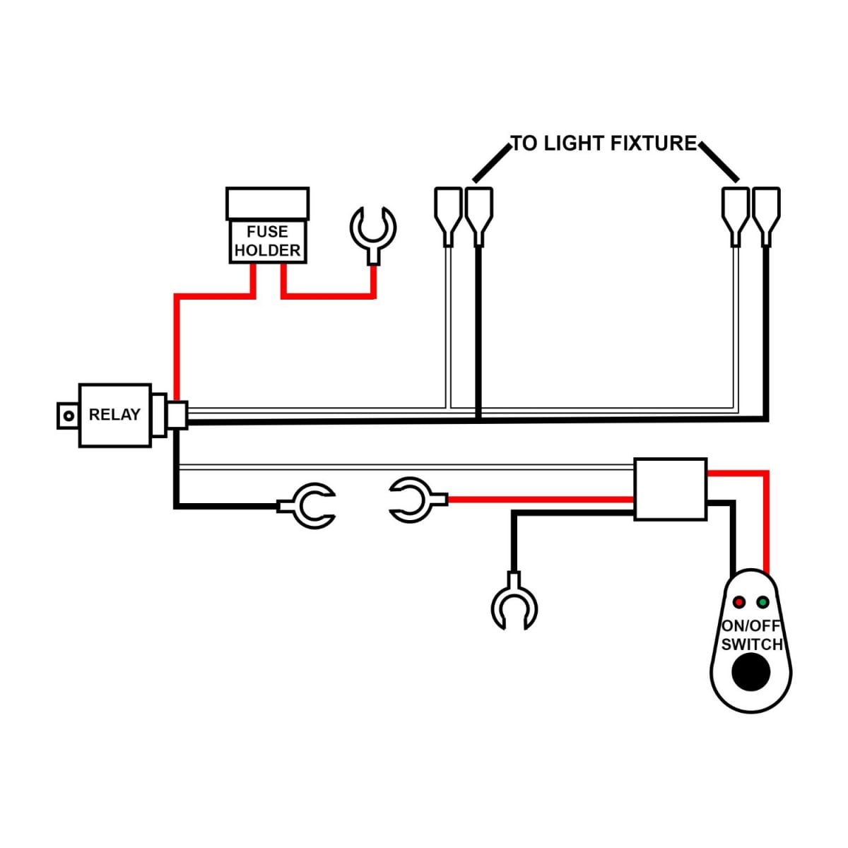 Wiring Harness Kit ON-OFF Switch Offroad Relay Fuse LED Work Light Bar