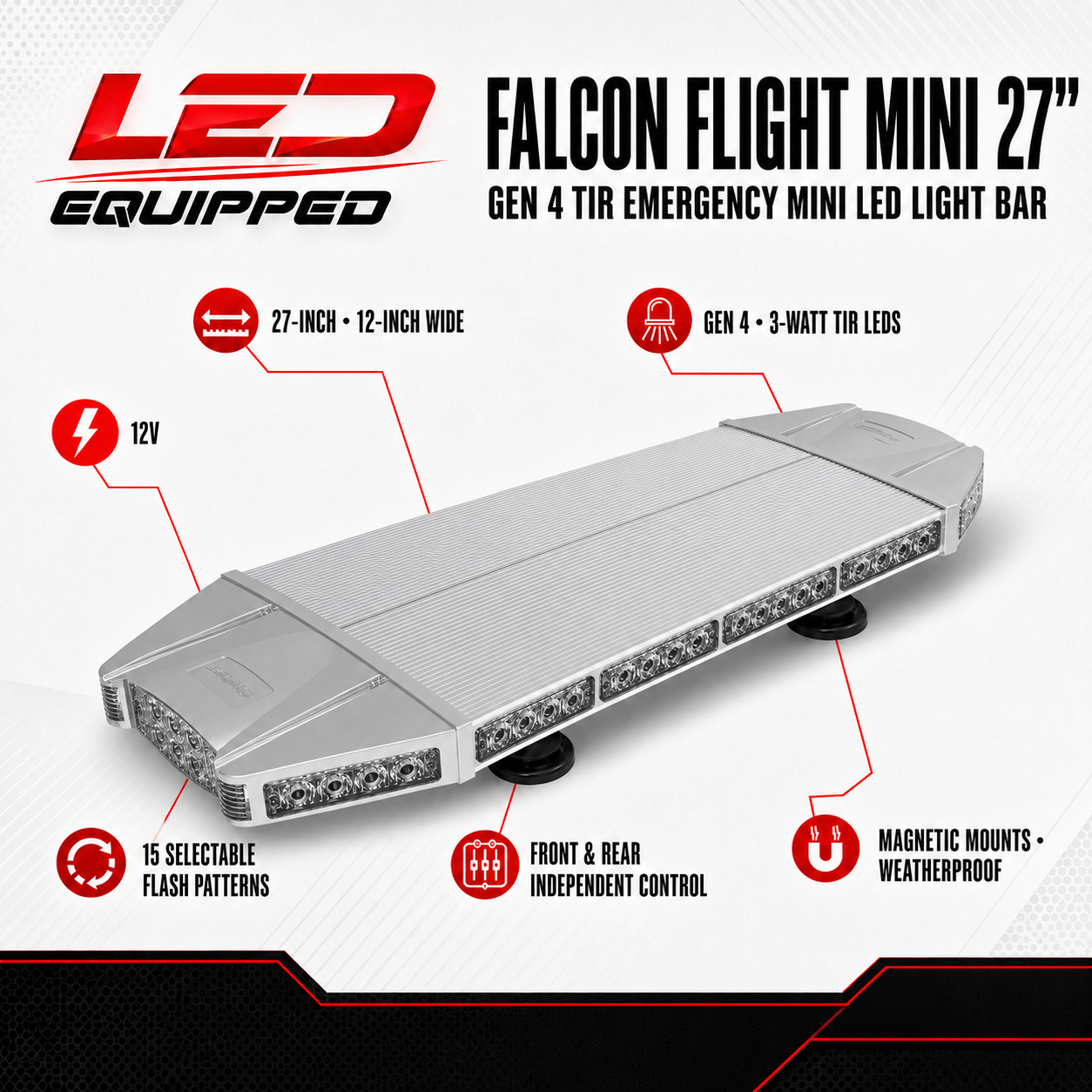 Falcon Flight Emergency LED Light Bar 27 in